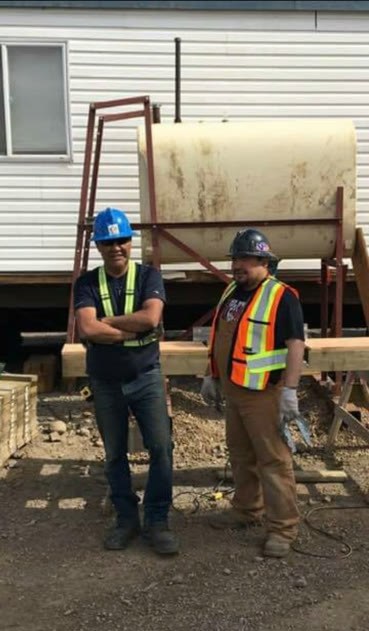 A&J crew on a tank job site in the Beaufort Delta